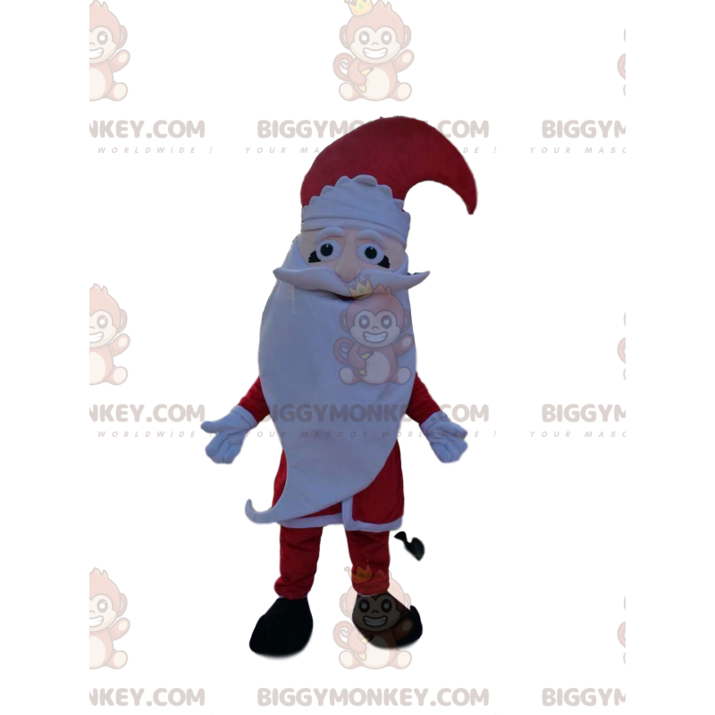 Santa BIGGYMONKEY™ Mascot Costume with Big White Beard -