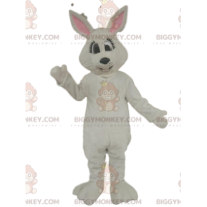 Disfraz de mascota BIGGYMONKEY™ de conejo blanco entrecerrando