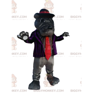 Costume da mascotte Bulldog grigio BIGGYMONKEY™ con giacca a