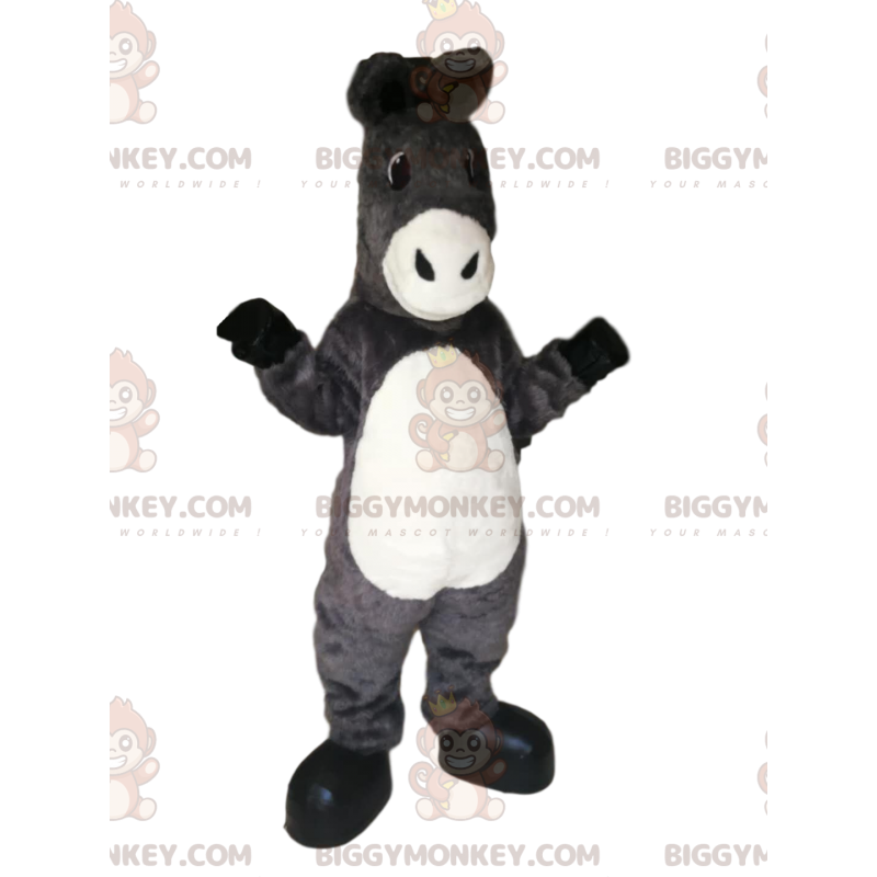 BIGGYMONKEY™ Costume da mascotte Asino grigio e bianco con