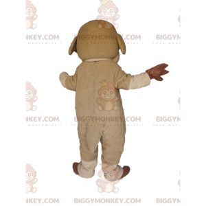 Costume de mascotte BIGGYMONKEY™ de mouton beige et marron avec