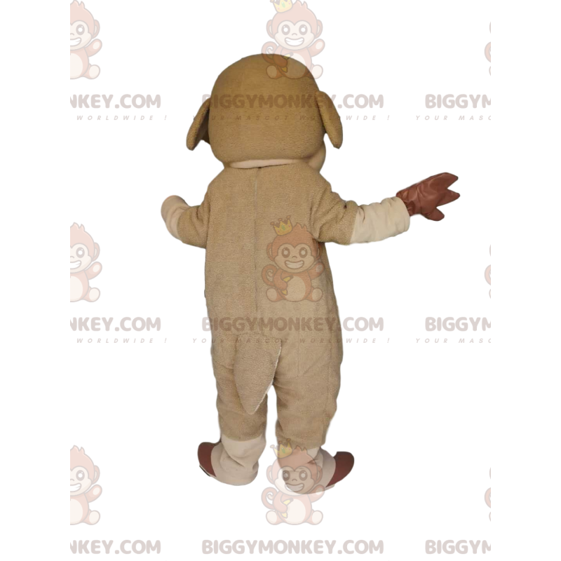 BIGGYMONKEY™ costume da mascotte di pecora beige e marrone con