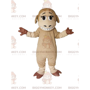 BIGGYMONKEY™ costume da mascotte di pecora beige e marrone con