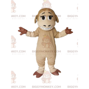 BIGGYMONKEY™ mascot costume of beige and brown sheep with a