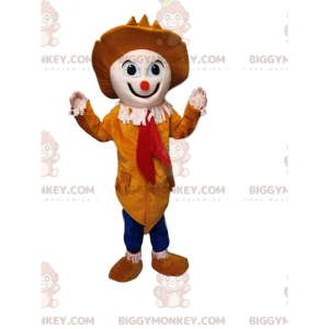 Clown BIGGYMONKEY™ mascottekostuum met kleine oranje neus en