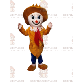 Clown BIGGYMONKEY™ Maskottchenkostüm mit kleiner orangefarbener