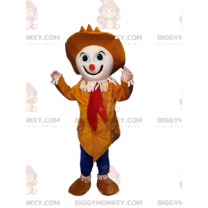 Clown BIGGYMONKEY™ Mascot Costume with Small Orange Nose and