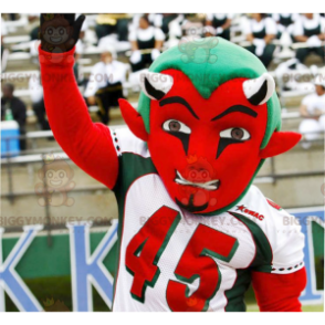 Costume da mascotte del diavolo rosso e verde BIGGYMONKEY™ in