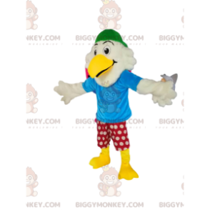 Costume de mascotte BIGGYMONKEY™ d'aigle blanc rigolo avec un