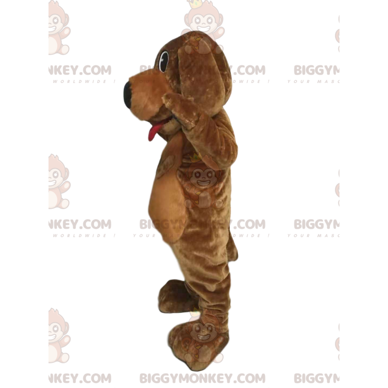 BIGGYMONKEY™ Mascot Costume Brown Dog With Big Black Muzzle And