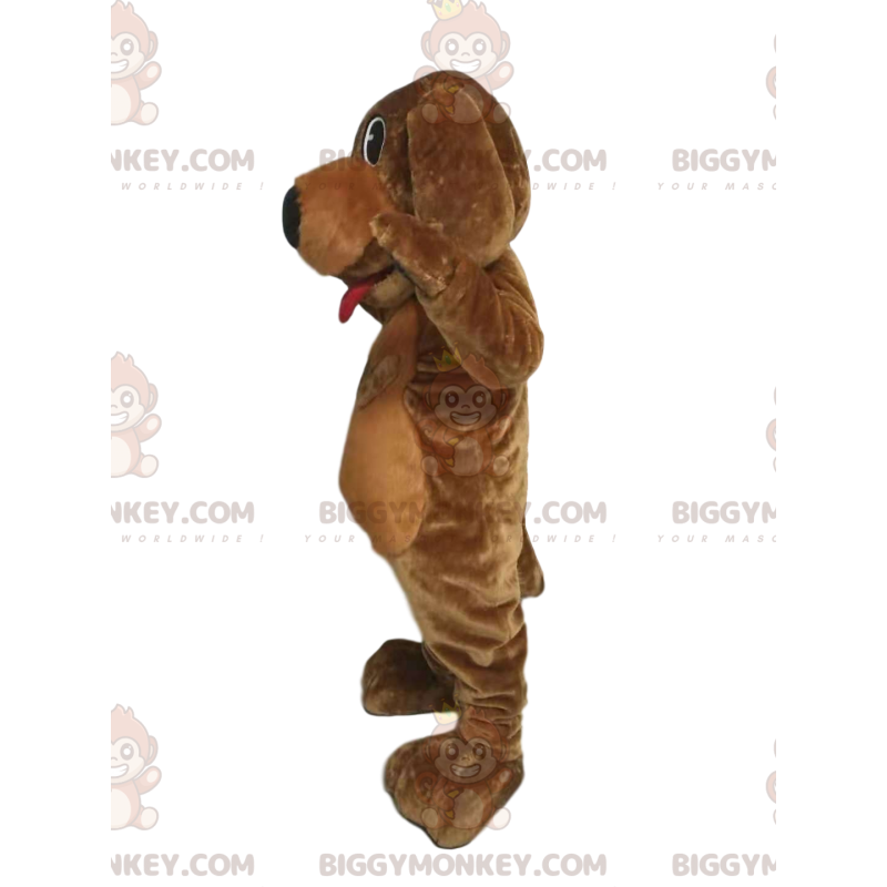 BIGGYMONKEY™ mascottekostuum bruine hond met grote zwarte snuit