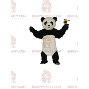 Costume de mascotte BIGGYMONKEY™ de panda noir et blanc très