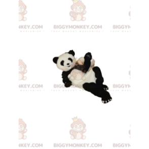 Erg blij zwart-wit Panda BIGGYMONKEY™ mascottekostuum -