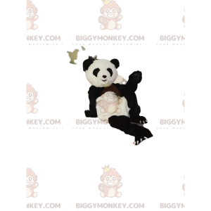 Erittäin iloinen mustavalkoinen Panda BIGGYMONKEY™ maskottiasu