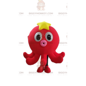 Costume de mascotte BIGGYMONKEY™ de petit poulpe rouge avec une