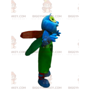 Costume de mascotte BIGGYMONKEY™ de libellule bleue avec une