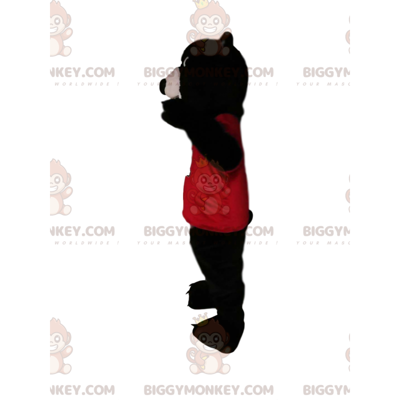 Costume da mascotte da orso bruno BIGGYMONKEY™ con jersey rosso