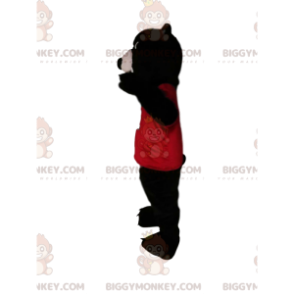 Kostium maskotka niedźwiedź brunatny BIGGYMONKEY™ z czerwoną