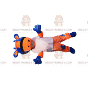 Costume de mascotte BIGGYMONKEY™ de vache orange et bleue avec