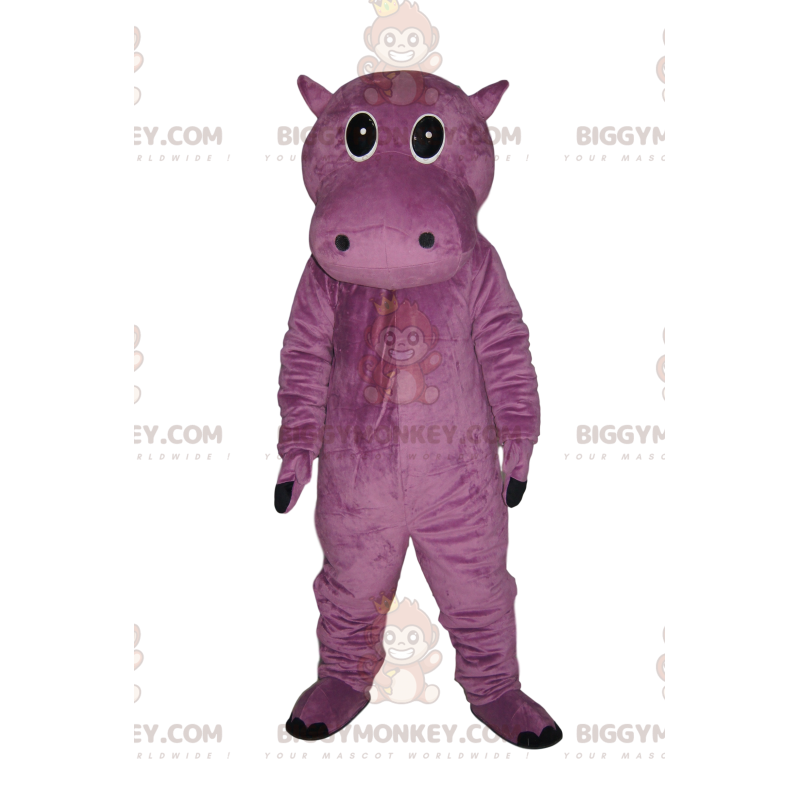 Traje de mascote de hipopótamo roxo muito fofo BIGGYMONKEY™ –