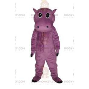 Zeer schattig paars nijlpaard BIGGYMONKEY™ mascottekostuum -