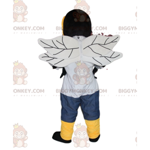 Disfraz de mascota BIGGYMONKEY™ Bumblebee con jersey blanco y
