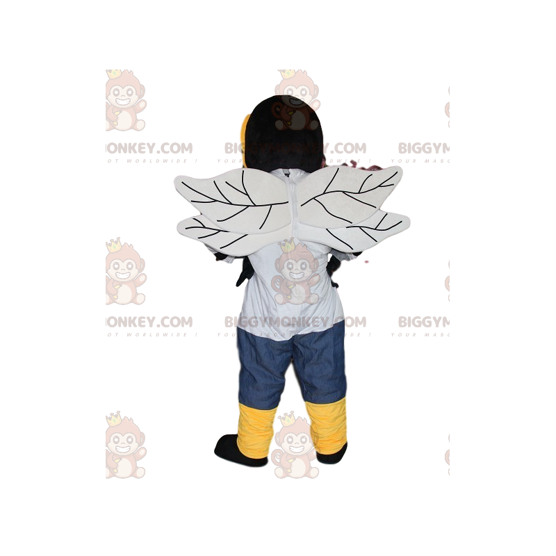 BIGGYMONKEY™ Costume da mascotte calabrone con jersey bianco e