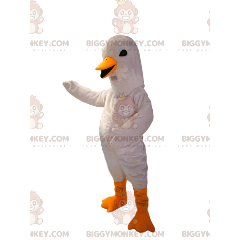 Disfraz de mascota White Goose BIGGYMONKEY™ con un aspecto