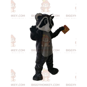 Black and Gray Raccoon BIGGYMONKEY™ Mascot Costume –