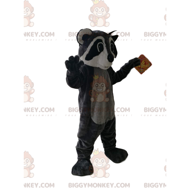 Zwart en grijze wasbeer BIGGYMONKEY™ mascottekostuum -