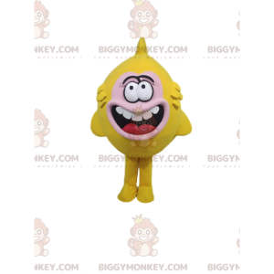 Sehr verrückter gelber Fisch BIGGYMONKEY™ Maskottchen-Kostüm -