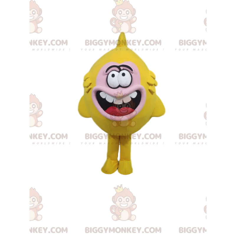 Costume da mascotte pesce giallo molto stravagante BIGGYMONKEY™