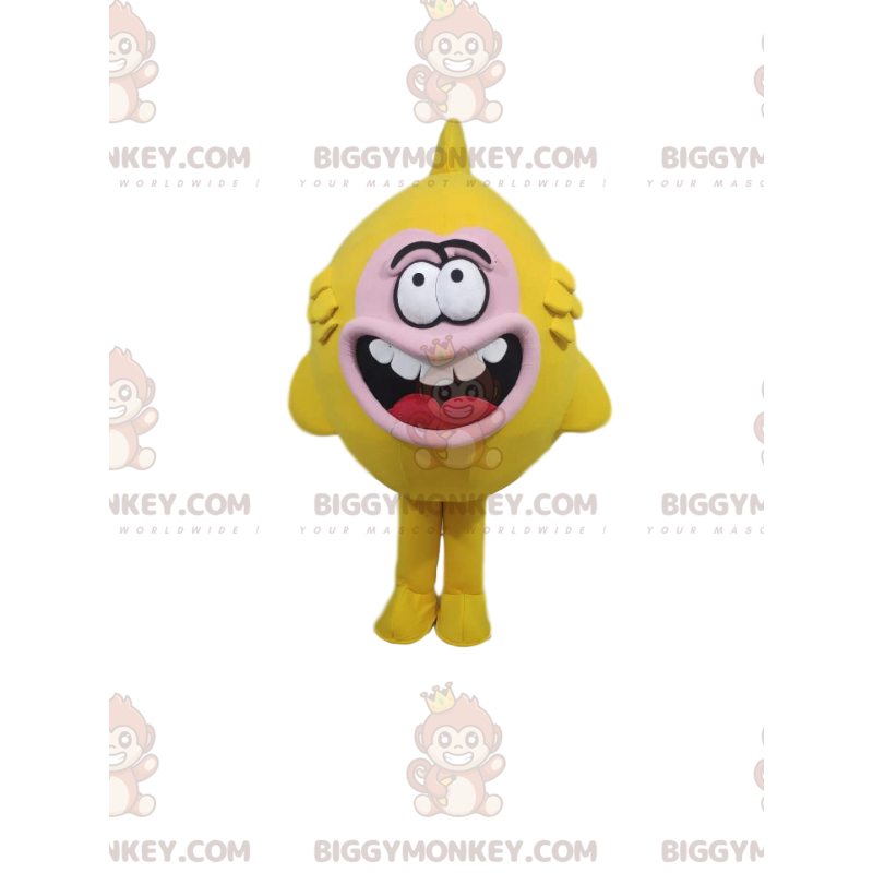 Velmi bláznivý kostým maskota žluté ryby BIGGYMONKEY™ –