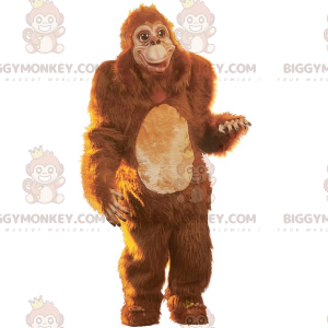 BIGGYMONKEY™ Brown All Hairy Gorilla Monkey Maskottchen-Kostüm