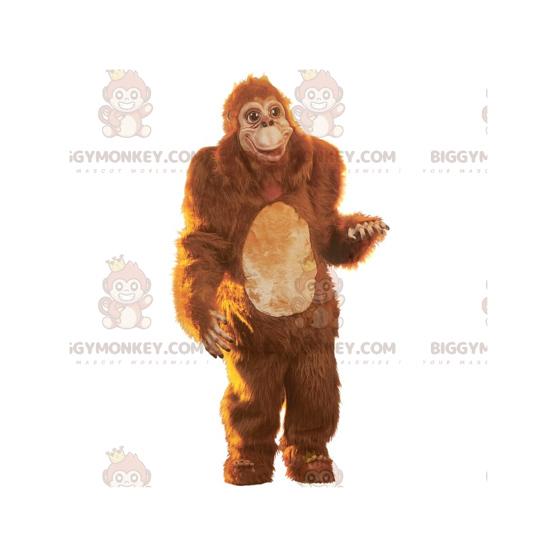 BIGGYMONKEY™ Bruin All Hairy Gorilla Monkey Mascot Kostuum -