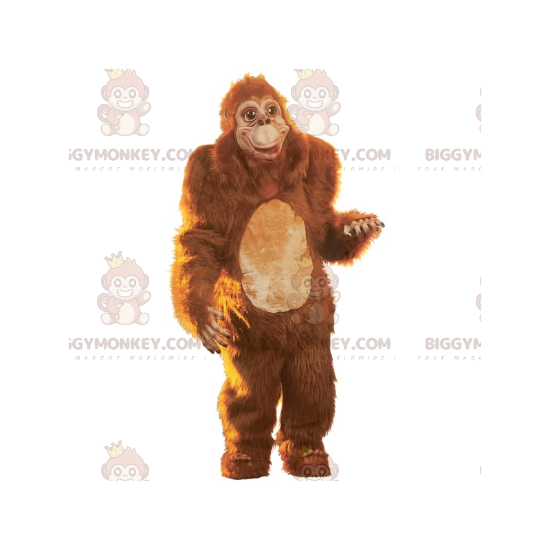 BIGGYMONKEY™ Ruskea All Hairy Gorilla Monkey Mascot -asu -