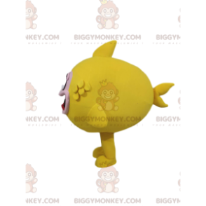 Costume de mascotte BIGGYMONKEY™ de poisson jaune très farfelu