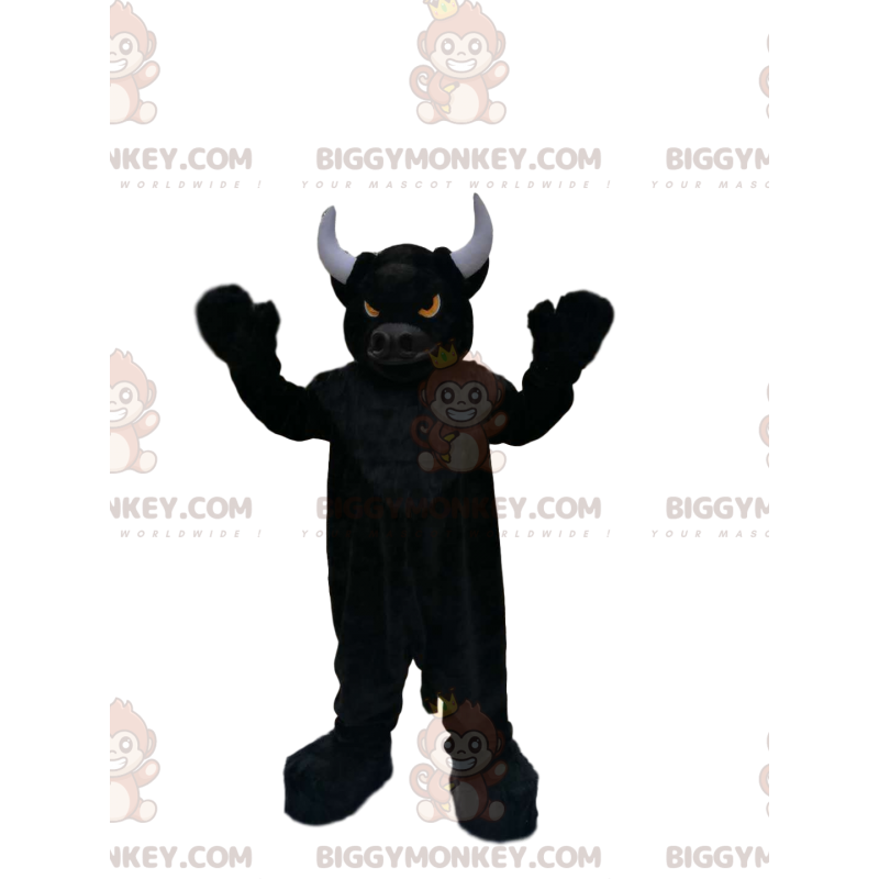 BIGGYMONKEY™ Costume da mascotte Toro nero molto bestiale con