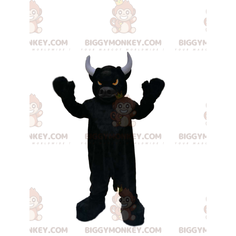 BIGGYMONKEY™ mascottekostuum Zeer beestachtige zwarte stier met
