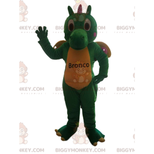 Groene en gele draak BIGGYMONKEY™ mascottekostuum -