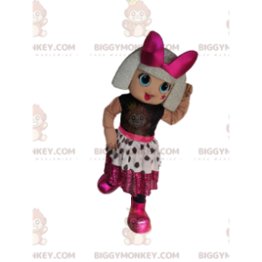 Little Girl BIGGYMONKEY™ Mascot Costume with Silver Hairstyle –