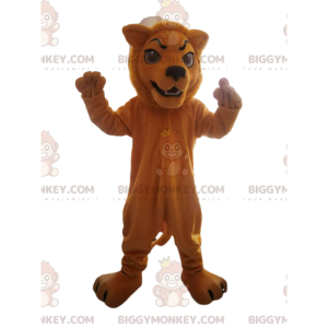 Brun løve BIGGYMONKEY™ maskotkostume med voldsomt udseende -