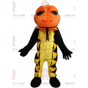 BIGGYMONKEY™ Mascottekostuum Geel met zwarte salamander met