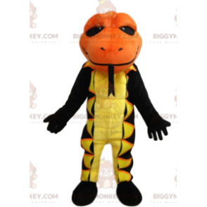 BIGGYMONKEY™ Mascottekostuum Geel met zwarte salamander met