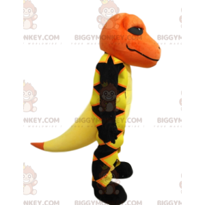 BIGGYMONKEY™ Mascottekostuum Geel met zwarte salamander met