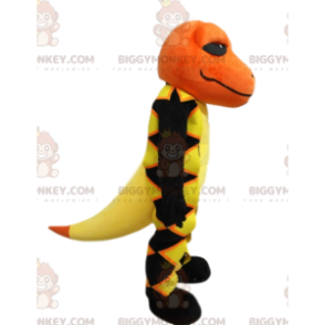 BIGGYMONKEY™ Mascottekostuum Geel met zwarte salamander met