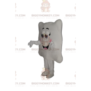 BIGGYMONKEY™ mascot costume of very smiling white square with