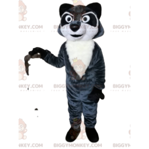 Traje de mascote de guaxinim BIGGYMONKEY™ com olhos intensos e