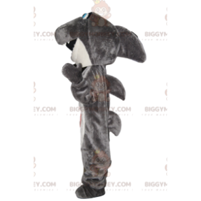 Very Happy Gray and White Shark BIGGYMONKEY™ Mascot Costume –