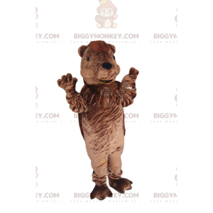 Costume de mascotte BIGGYMONKEY™ d'ours marron très enjoué -
